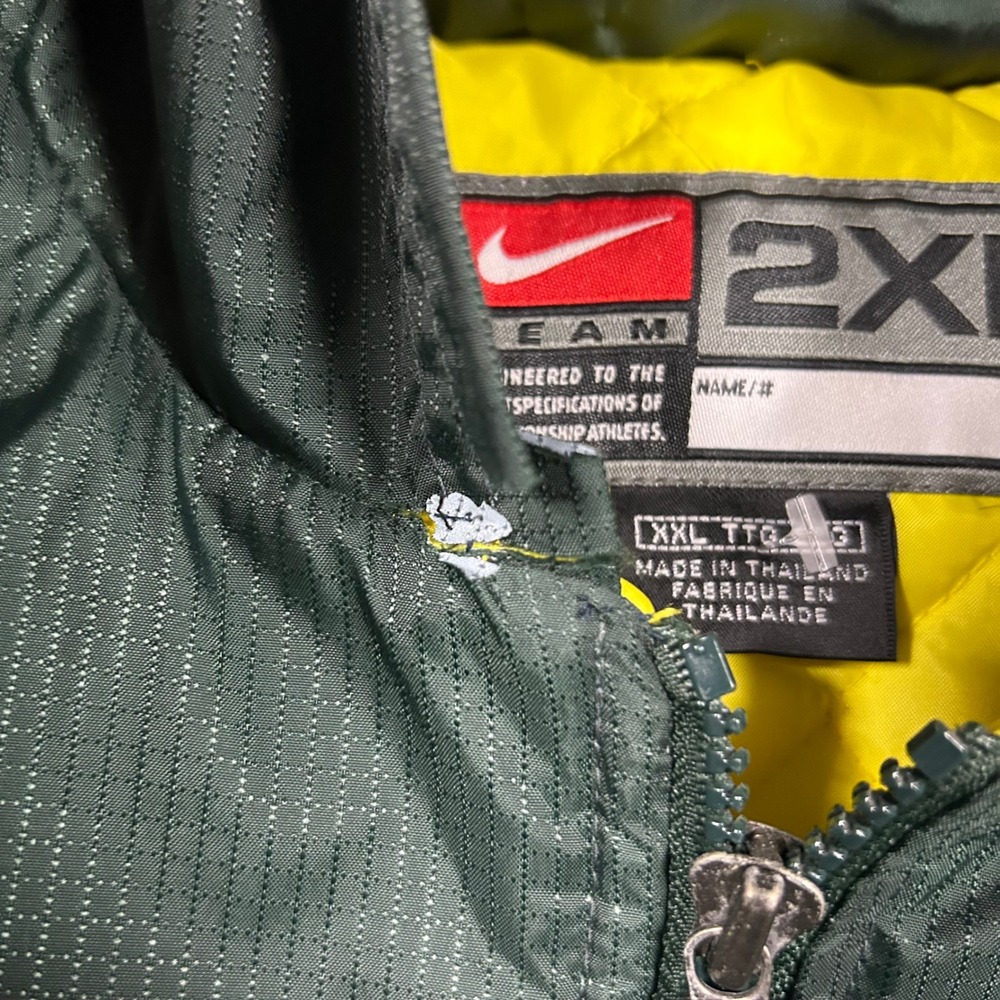 Nike Jacket Mens 2XL Green Oregon Ducks Hooded Quilted Parka Full Zip Sideline - Picture 6 of 14